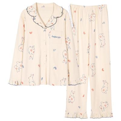 纯棉月子服怀孕期孕妇睡衣带胸垫