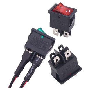 小船型开关带灯4四脚KCD1两档2挡电源小型按钮小船形绿色104N双路