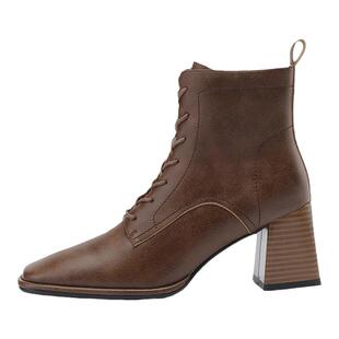 St&Sat/星期六女靴粗跟靴子女短靴爆款女鞋马丁靴秋冬单靴烟筒靴