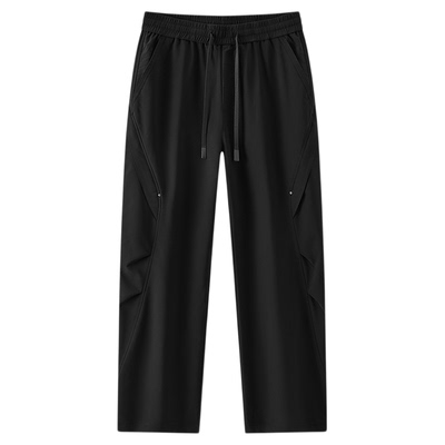 森马加绒宽松弧形裤机能休闲裤男