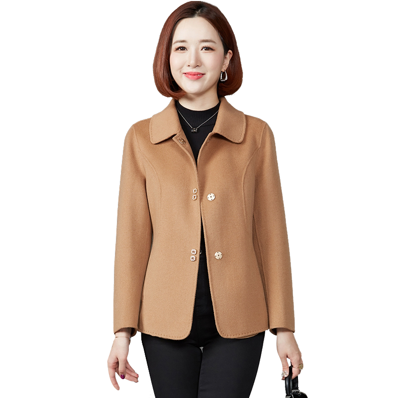 卡若维娅双面羊毛大衣女毛呢外套