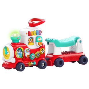 汇乐四合一小火车儿童溜溜车男女宝宝车1-3岁滑滑车玩具防侧翻