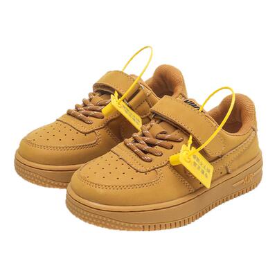 童鞋儿童空军一号女童小白鞋真皮男童运动鞋防滑中大童低帮板鞋