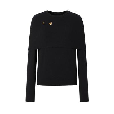 IMM尹默春18.5um美丽诺羊毛双层设计小圆领毛针织衫女