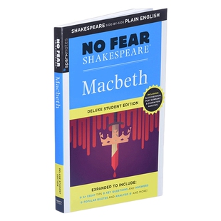 英文原版 Macbeth No Fear Shakespeare Deluxe Student Edition 别怕莎士比亚 李尔王 豪华学生版 英文版 进口英语原版书籍