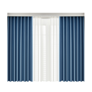 伸缩杆窗帘免打孔简易安装窗帘杆一整套2025新款遮光出租房窗帘布