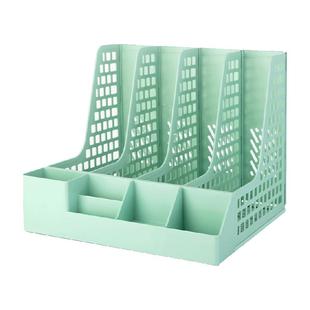 得力文件框书架文件收纳架塑料文件架桌面置物架资料架文件盒