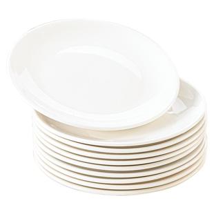 纯白瓷盘子菜盘家用陶瓷简约西餐盘牛排盘子凉菜盘平盘浅碟子餐具