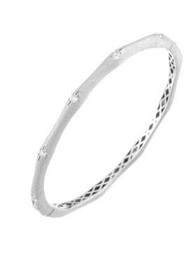 AHCHOO 静奢风S925银拉丝手环高级小众微镶锆石八芒星手镯女礼物