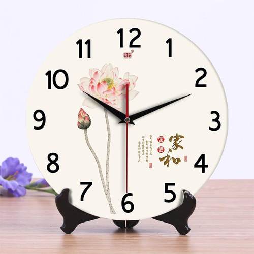 承沁陶瓷钟表创意时钟摆件客厅卧室静音挂钟座钟两用中式电子钟