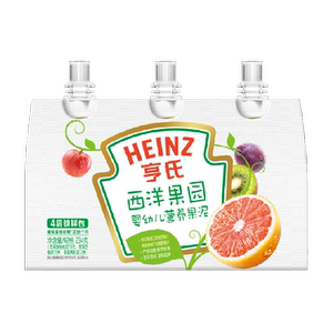 亨氏果泥宝宝婴标辅食零食苹果西梅水果泥多口味不添加水不添加糖