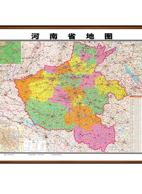 现代简约高清实木河南地图装饰画