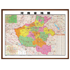 现代简约高清实木河南地图装饰画