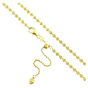 意大利星光链18K金项链750黄白金猫眼圆珠调节锁骨颈饰小珠光宝气