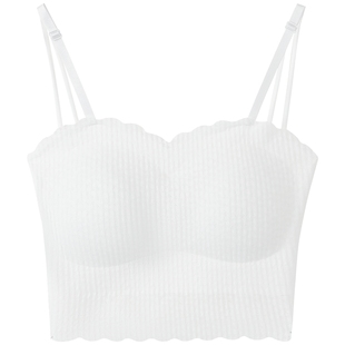 慕兔内搭带胸垫吊带背心女夏季文胸一体美背内衣无袖抹胸辣妹上衣