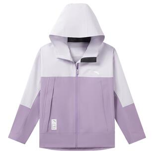 安踏儿童女童冲锋衣春秋新款防风衣服防暴雨户外运动上衣薄外套