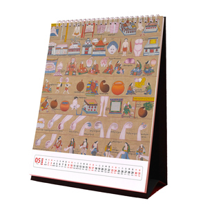 藏医学唐卡绘画医药学人体图谱西藏藏族藏传双面记事台历月历摆台