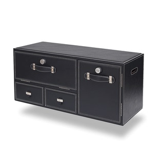 轿车后备箱置物箱车载多功能储物箱汽车收纳箱车内用品密码皮箱