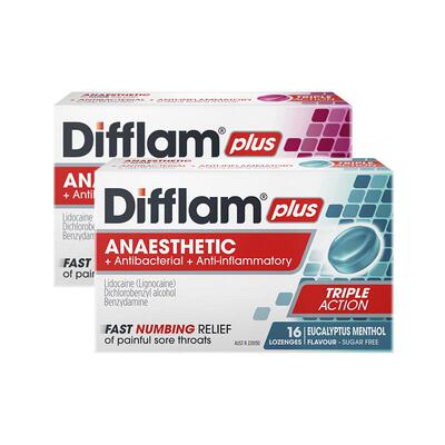 Difflam强效咽炎润喉糖喉咙痛扁桃体炎咽喉炎消炎止痛薄荷糖2盒