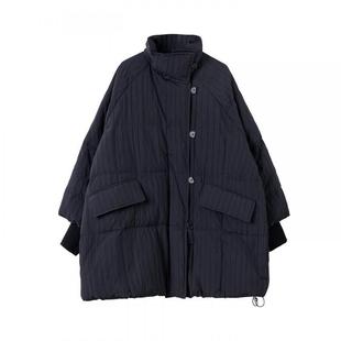 宝诗黎中长款保暖90白鸭绒羽绒服2025冬季慵懒宽松大码加厚外套女