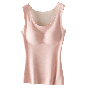 德绒保暖背心女士带胸垫冬新款打底内衣无痕吊带加厚内搭内穿加绒