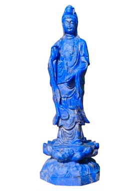 天然原矿青金石观音摆件