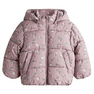 HM童装儿童女童棉服冬季冬保暖洋气外出疏水连帽棉袄1198097