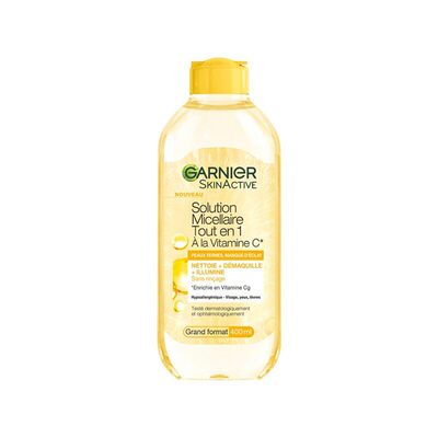 欧洲直邮Garnier卡尼尔VC亮白清洁卸妆水 400ml 温和清洁提正品