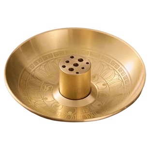 黄铜香插架托盘多功能供奉用品盘香架香夹底座接香灰香插香座香炉