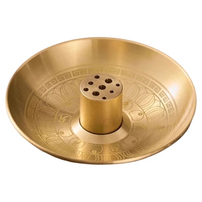 黄铜香插架托盘多功能盘香架