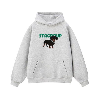 STA旗舰店美式潮牌小众设计感连帽卫衣男女秋冬季灰色情侣外套