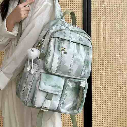 书包初中生女生新中式国风痛包大容量高颜值古风双肩包高中生揹包