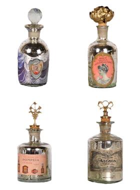 印度欧式风银色古董香水瓶摆件