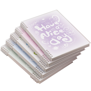 B5涂鸦不硌手活页本可拆卸线圈笔记本本子a4初中生专用记事纸a5高中生专用可拆环扣网格本大学生考研日记本子