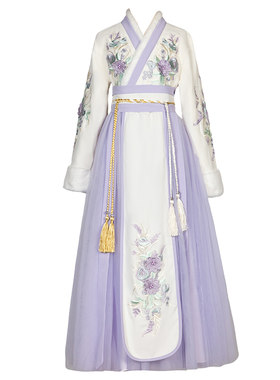 女童冬季拜年服古装2026新款中国风过年加绒唐装儿童汉服秋冬裙子