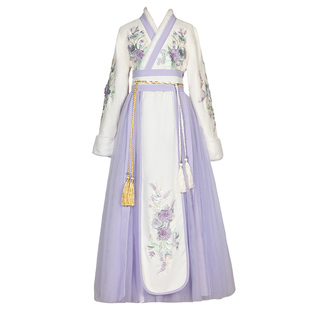 女童冬季拜年服古装2026新款中国风过年加绒唐装儿童汉服秋冬裙子