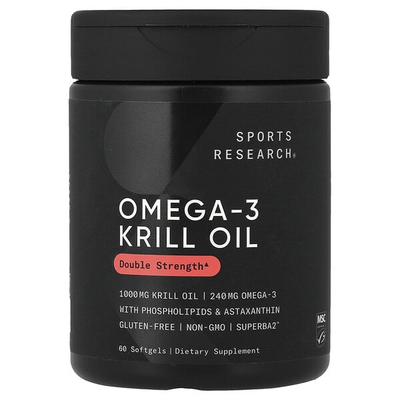 Sports Research南极精萃磷虾油磷脂焕活大脑虾青素自护力omega3