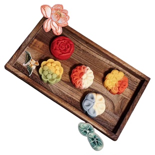 茶味月饼礼盒喜饼中式结婚清真茶点散装桃山皮订婚糕点中秋节礼品