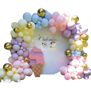 新年年会开业商场活动氛围气球链拱门背景墙生日气球布置场景装饰