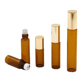 1/2/3/5/10ml滚珠分装瓶棕色玻璃避光钢珠香水小样精油走珠瓶滚珠