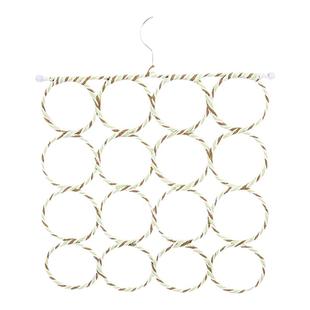 挂围巾架子圈圈衣架彩色藤编可折叠28环丝巾架腰带收纳围巾挂