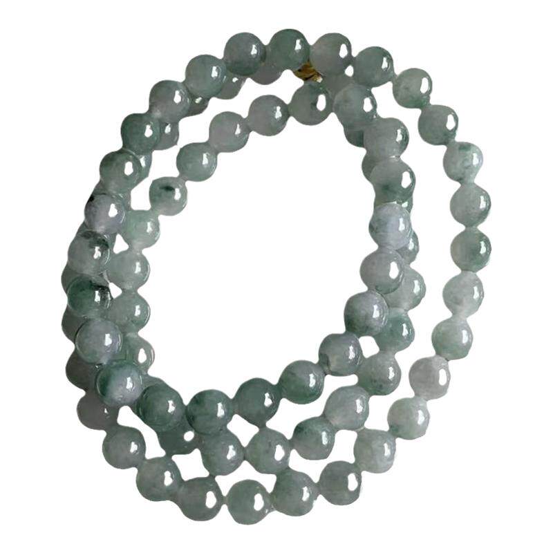 缅甸翡翠项链蓝色冰胶项链8.3mm