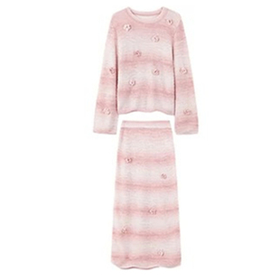 管乐春晚同款针织开衫外套毛衣上衣半身裙长裙子套装衣服2026马年