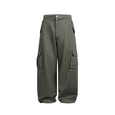 直筒多口袋工装裤男生2025新款秋冬季宽松复古纯棉垂感休闲裤长裤