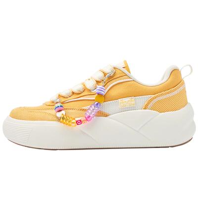 乔丹2025新款帆布鞋夏季黄色百搭舒适板鞋女款运动鞋厚底增高轻便