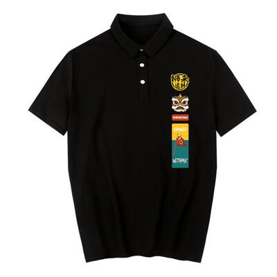 国潮短袖Polo衫男夏季翻领t恤潮