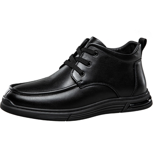 康奈男鞋2025冬季新款时尚休闲鞋男系带皮鞋男百搭舒适保暖加绒靴