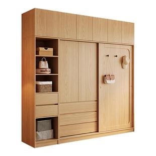 木兜家具山影衣柜单门推拉滑门柜家用卧室小户型儿童实木移门衣橱