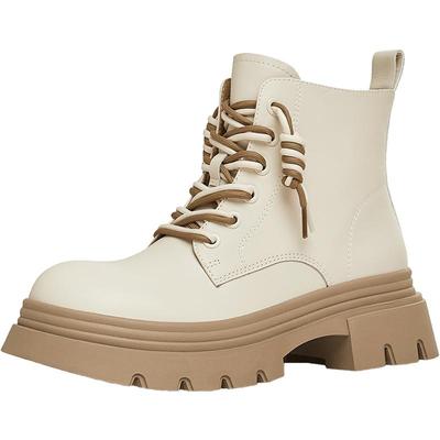 天美意复古英伦厚底马丁