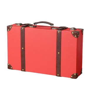 复古手提箱英伦风老式木质皮箱橱窗陈列道具储物箱家用收纳空箱子